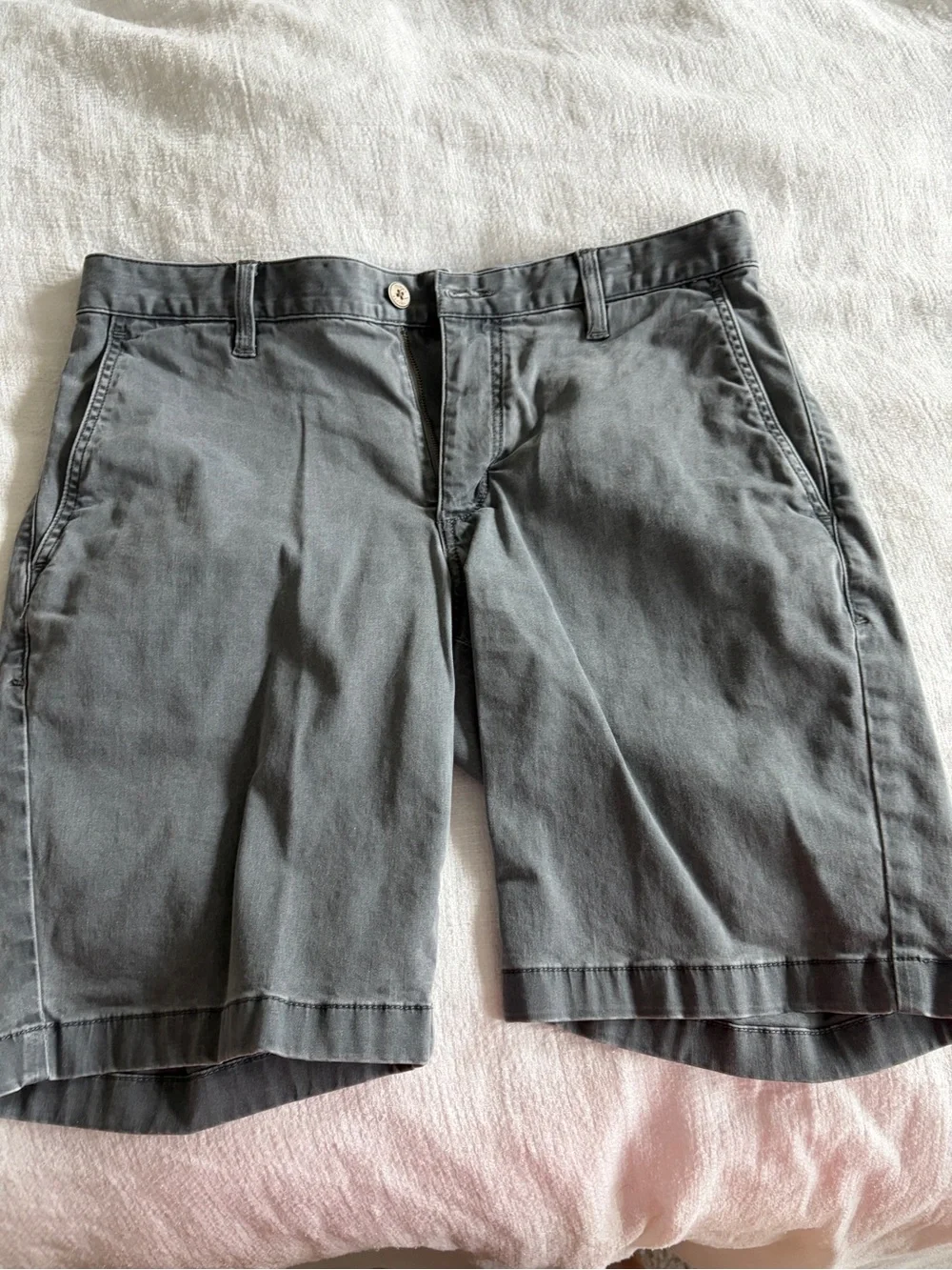 Tommy Bahama Slate Gray Flat Front Cotton Shorts
